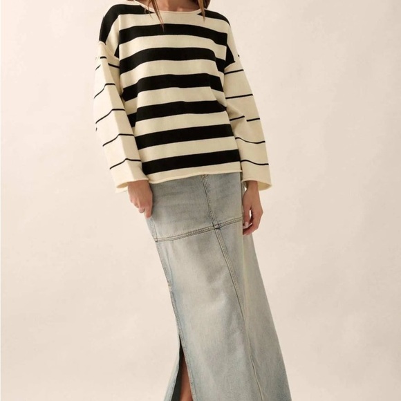Promesa Bend the Rules Striped Rolled-Edge Sweater - Picture 3 of 5